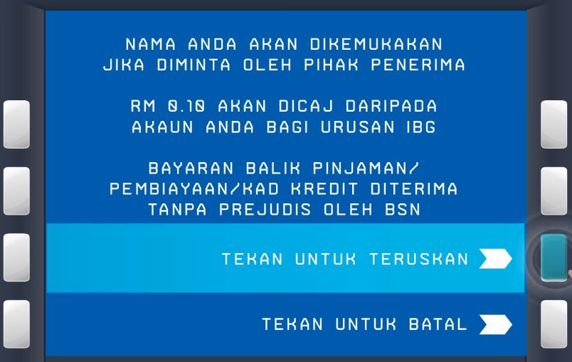 Cara IBG Transfer BSN di ATM