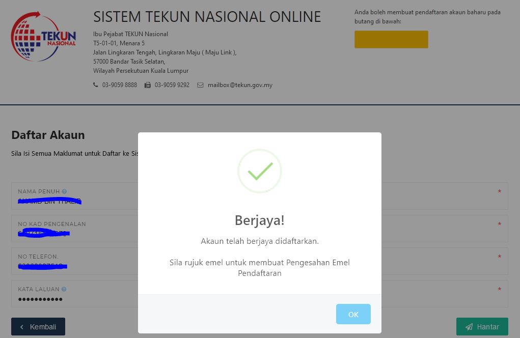 Cara Mohon Tekun Niaga Online