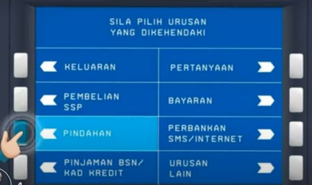 Menu Pindahan ATM BSN