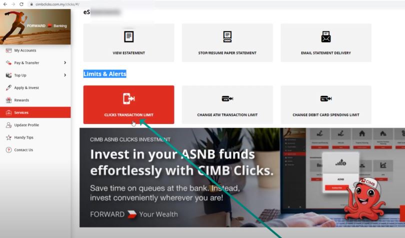 Clicks Transaction Limit