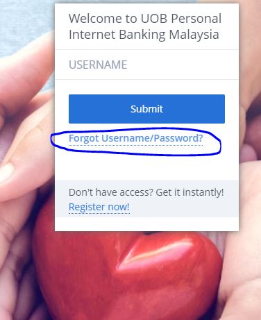 Forgot Username Password UOB