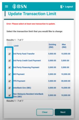 Tukar Transaksi Limit