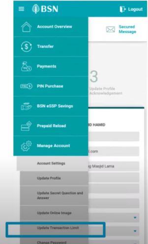 Update transaction limit
